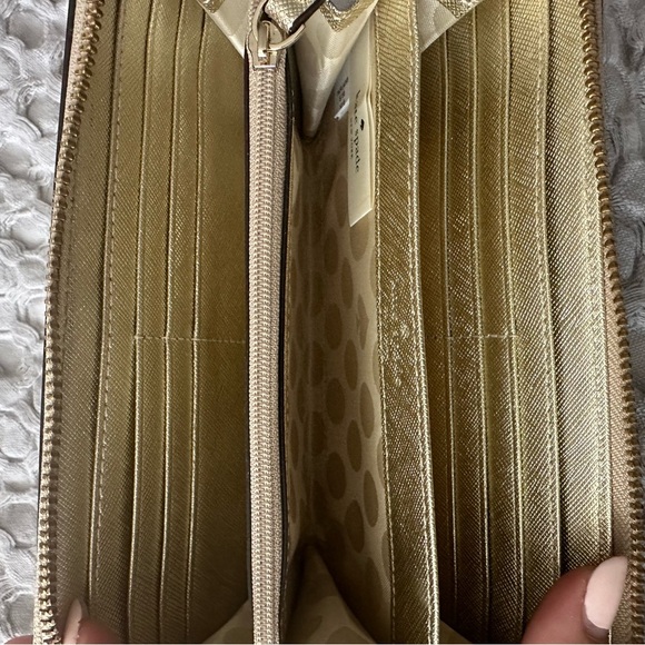 Kate Spade Metallic Gold Zip Wallet - Picture 3 of 4